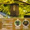 Glitzhome® 11" LED Black Square Textured Glass Solar Powered Hanging Lantern